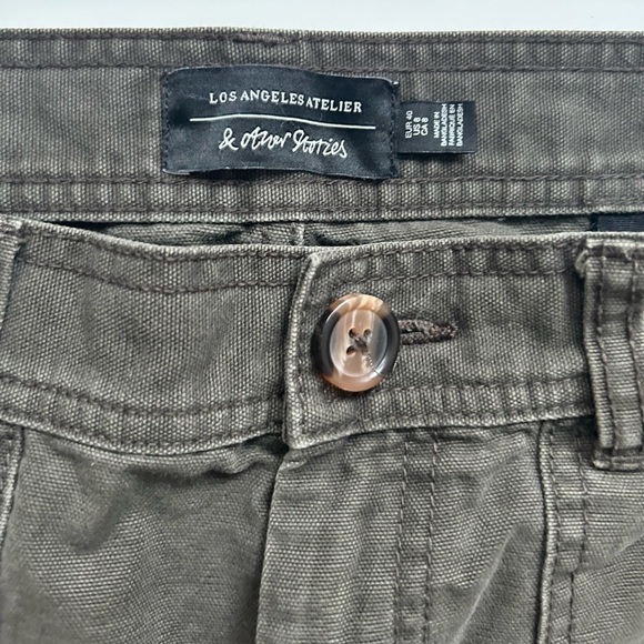 & other stories brown pants size 8 big pockets - Picture 10 of 11